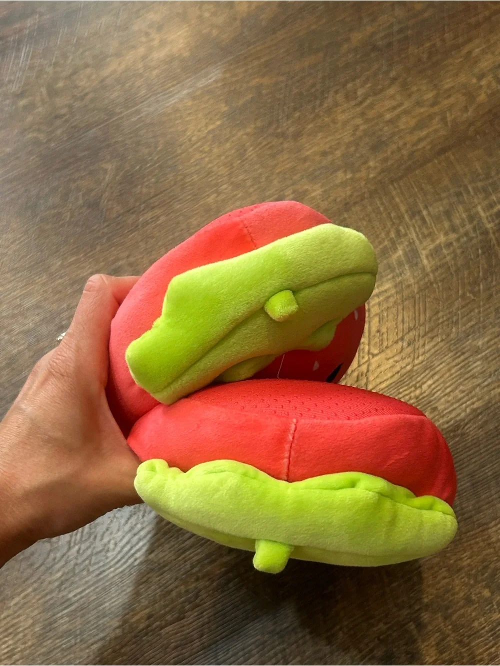 Squishmallows Strawberry Red and Green Kids Slippers